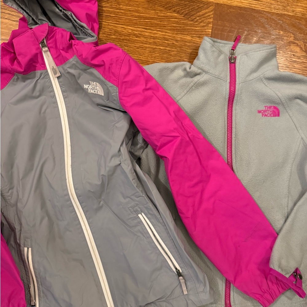 The North Face Kids' Pink and Gray Raincoat Set